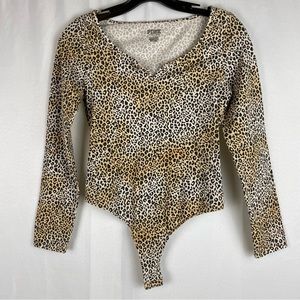 Victoria Secret Pink Long Sleeve Cheetah Bodysuit
